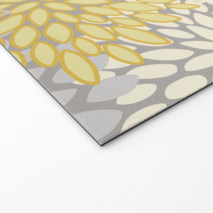Floral Prints, Soft Yellow and Gray, Modern Print Art Welcome Mat Gallery Image 2