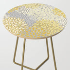 Floral Prints, Soft Yellow and Gray, Modern Print Art Side Table Gallery Image 2