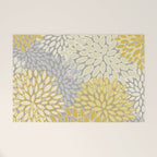 Floral Prints, Soft Yellow and Gray, Modern Print Art Welcome Mat Gallery Image 1