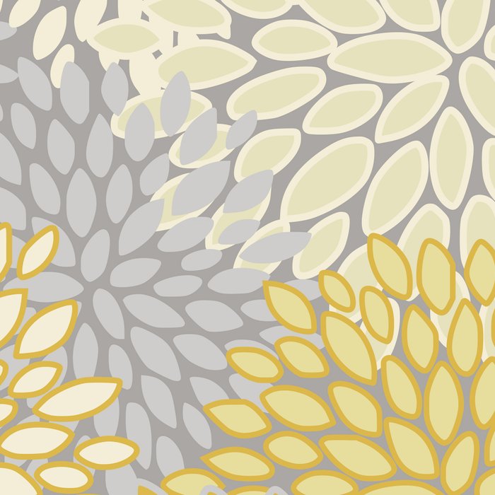 Floral Prints, Soft Yellow and Gray, Modern Print Art Coffee Mug Gallery Image 2