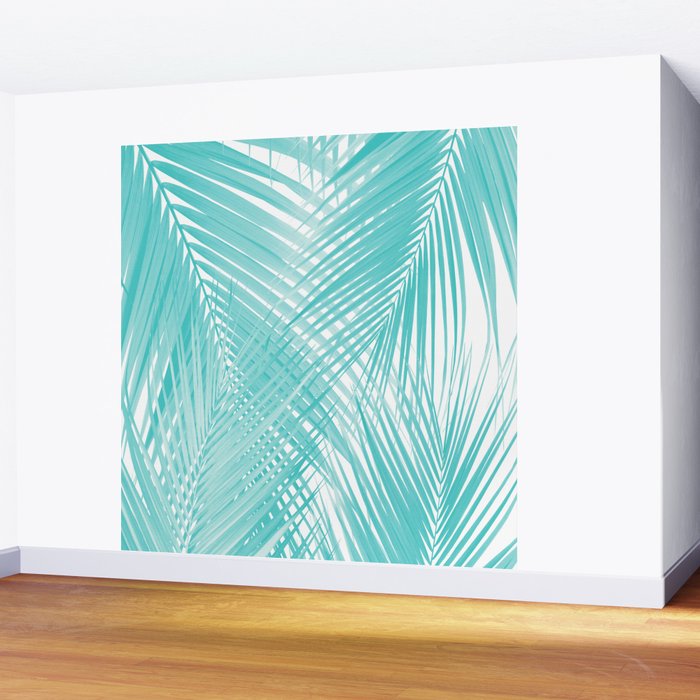 Soft Turquoise Palm Leaves Dream - Cali Summer Vibes #3 #tropical #decor #art Wall Mural Gallery Image 2