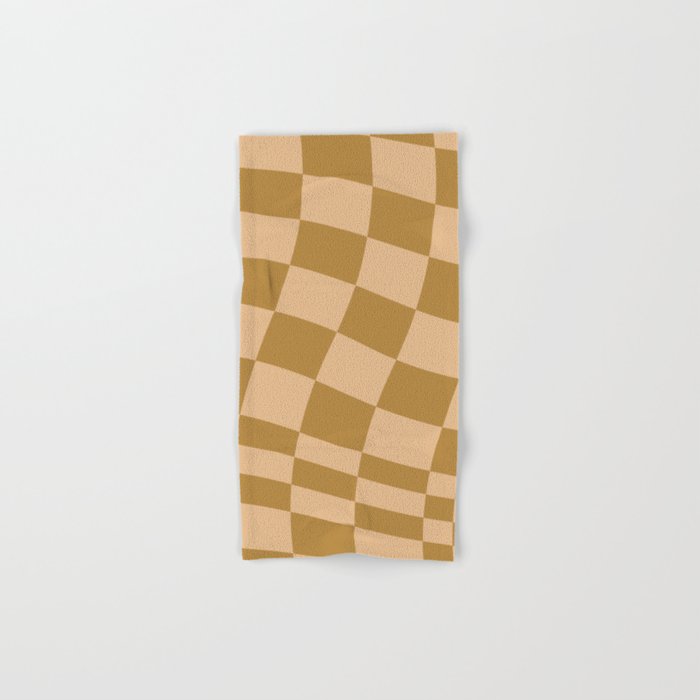 checked wave âÂ peach and gold Bath Towel Gallery Image 1