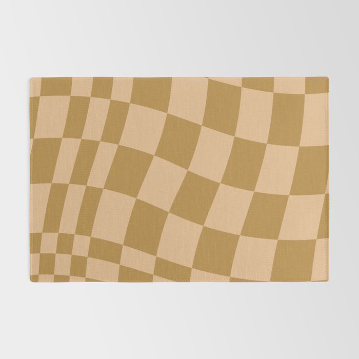 checked wave âÂ peach and gold Rug Gallery Image 2