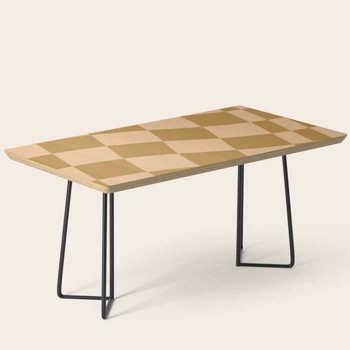 checked wave âÂ peach and gold Coffee Table Gallery Image 1