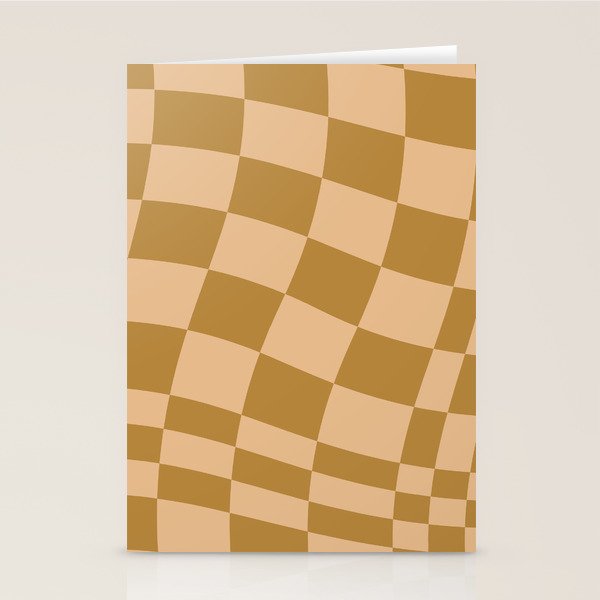 checked wave âÂ peach and gold Stationery Card Gallery Image 2