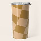 checked wave âÂ peach and gold Travel Mug Gallery Image 2