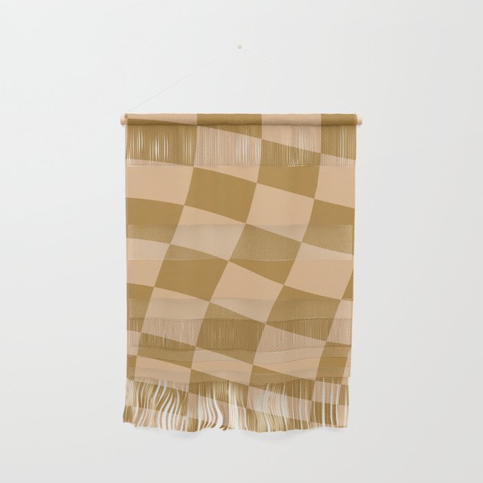 checked wave âÂ peach and gold Wall Hanging Gallery Image 1