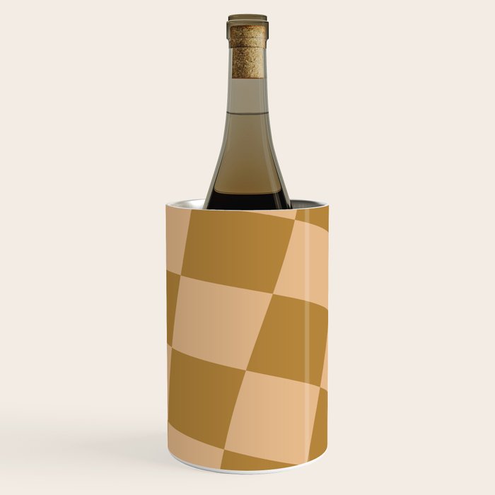 checked wave âÂ peach and gold Wine Chiller Gallery Image 2