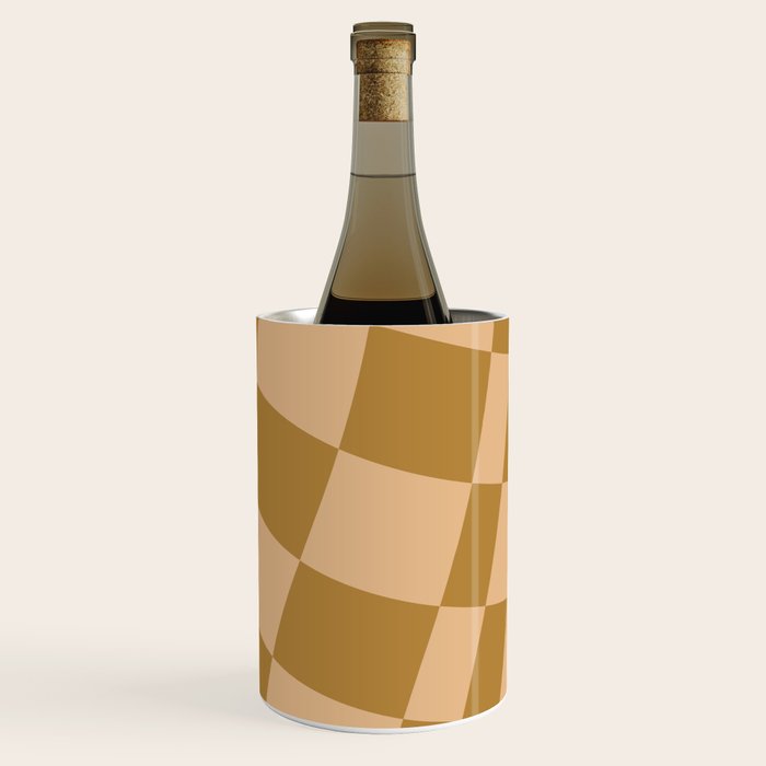 checked wave âÂ peach and gold Wine Chiller Gallery Image 3