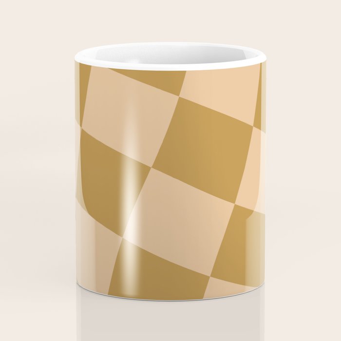 checked wave âÂ peach and gold Coffee Mug Gallery Image 4