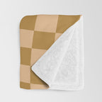 checked wave âÂ peach and gold Throw Blanket Gallery Image 3