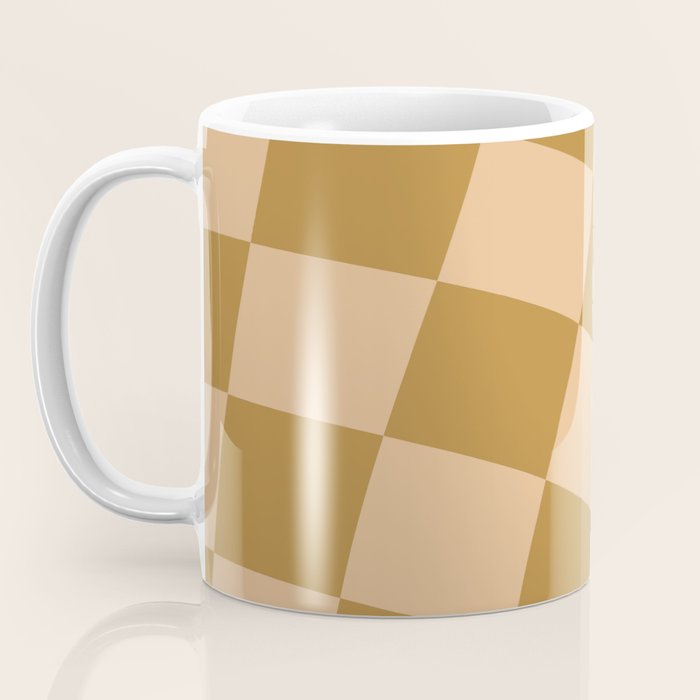 checked wave âÂ peach and gold Coffee Mug Gallery Image 3