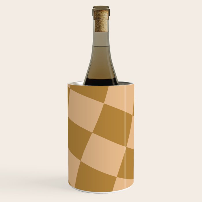 checked wave âÂ peach and gold Wine Chiller Gallery Image 1