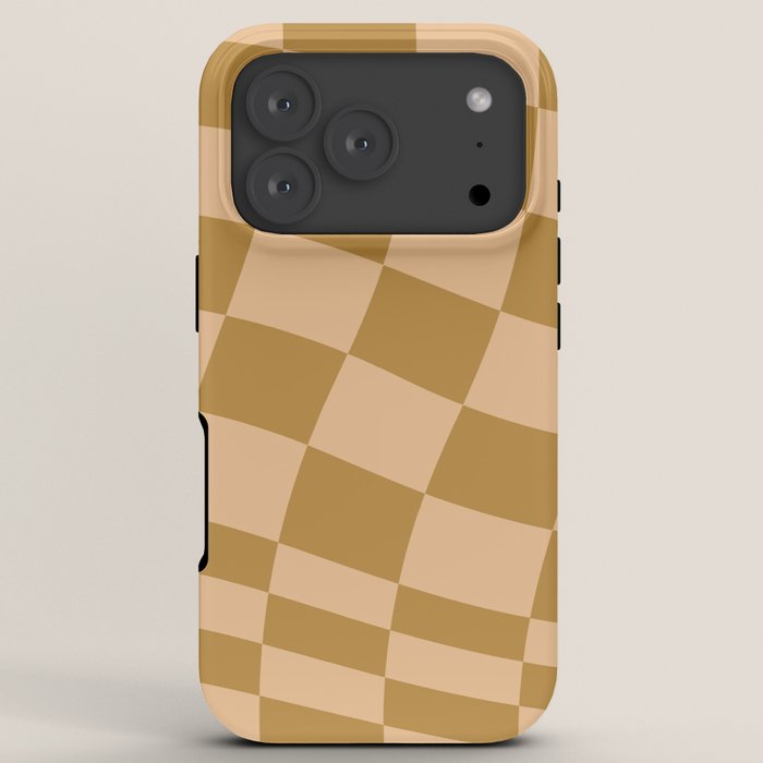 checked wave âÂ peach and gold iPhone Case Gallery Image 7