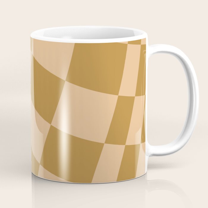 checked wave âÂ peach and gold Coffee Mug Gallery Image 1