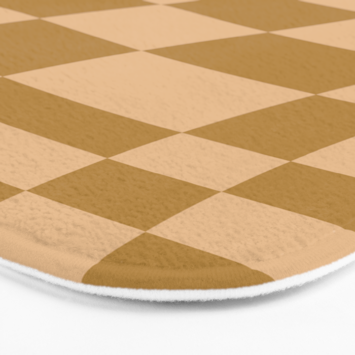checked wave âÂ peach and gold Bath Mat Gallery Image 3