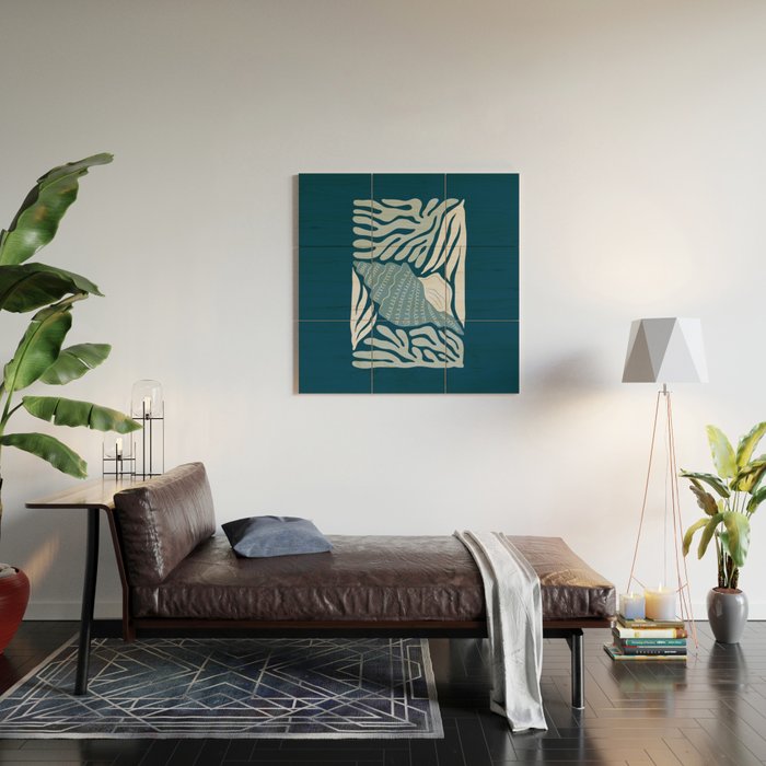 Ocean Floor - Dark Wood Wall Art Gallery Image 2