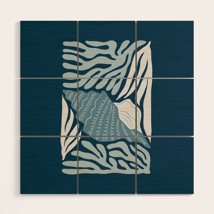 Ocean Floor - Dark Wood Wall Art Gallery Image 1