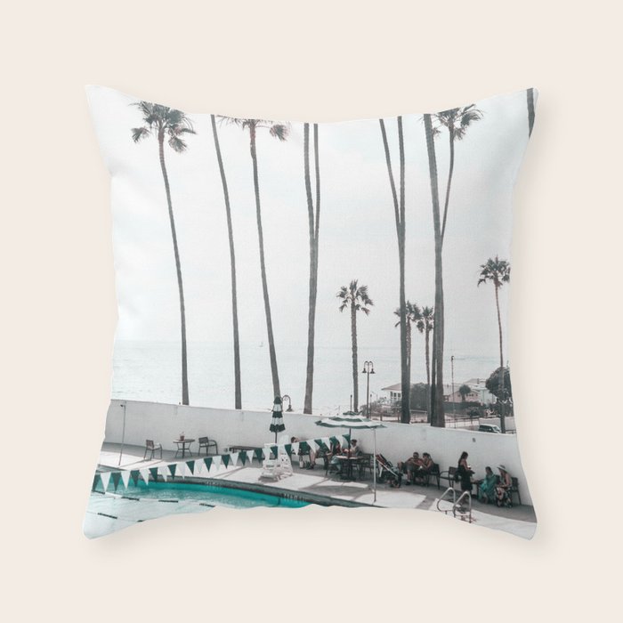 Pool and Palm Trees Throw Pillow Gallery Image 6