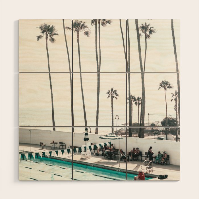 Pool and Palm Trees Wood Wall Art Gallery Image 1