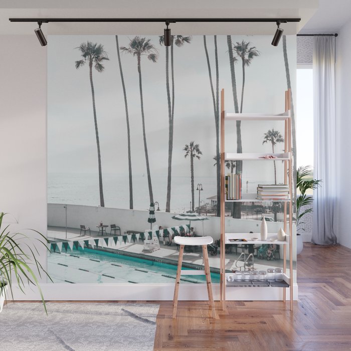 Pool and Palm Trees Wall Mural Gallery Image 1