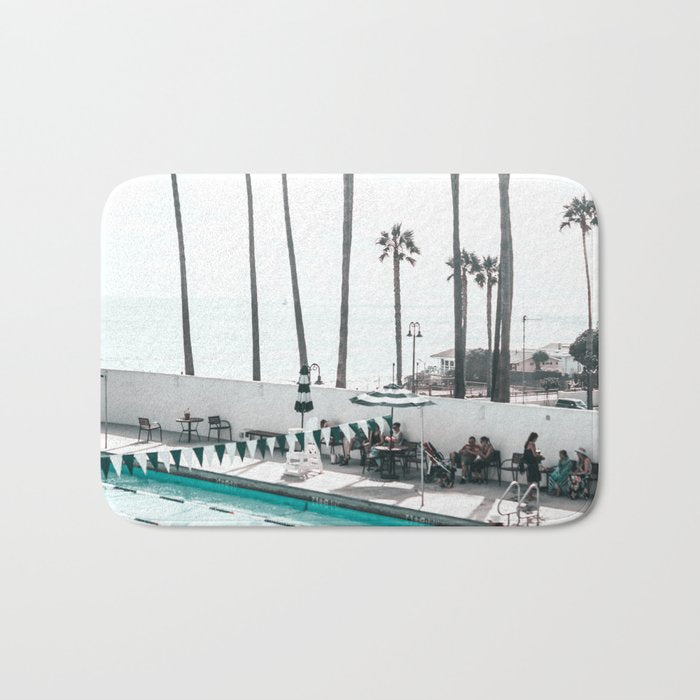 Pool and Palm Trees Bath Mat Gallery Image 1