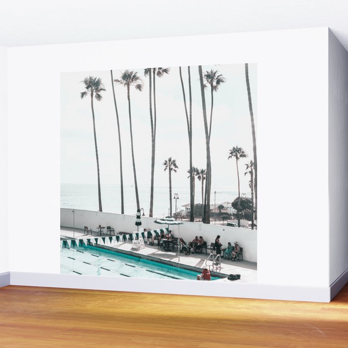 Pool and Palm Trees Wall Mural Gallery Image 2