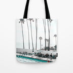 Pool and Palm Trees Tote Bag Gallery Image 1