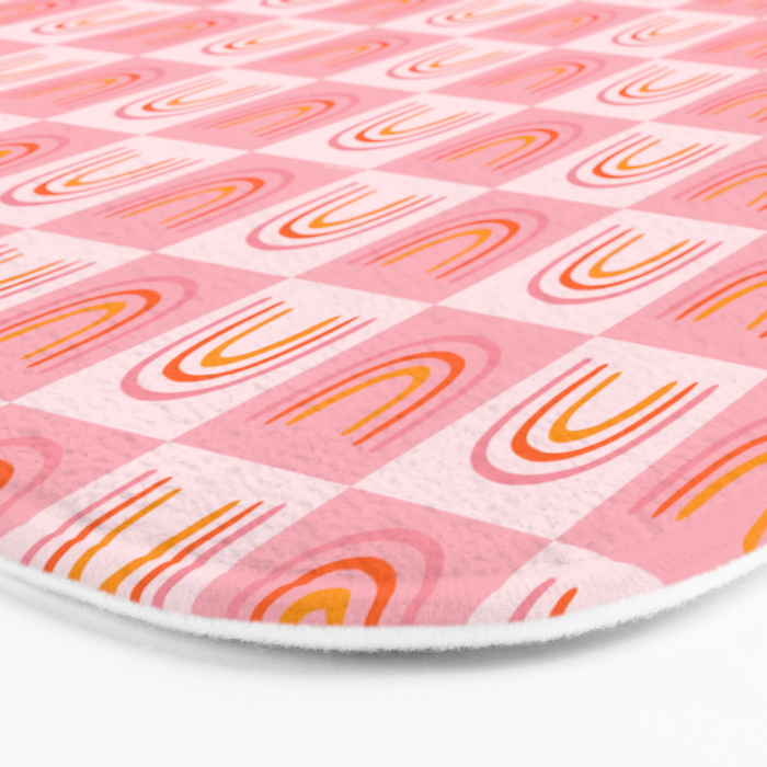Rainbow Checkered Print Bath Mat Gallery Image 3