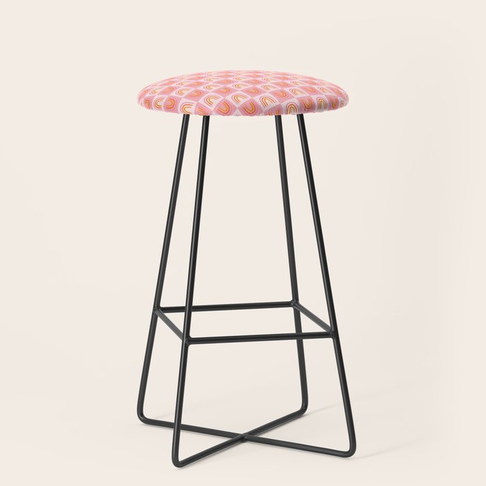 Rainbow Checkered Print Stool Gallery Image 1