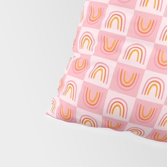 Rainbow Checkered Print Pillow Sham Gallery Image 4