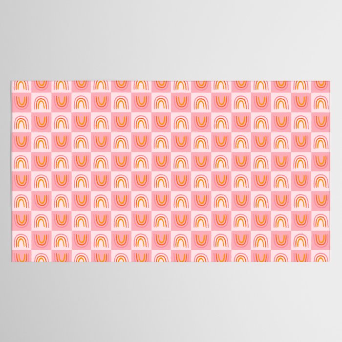 Rainbow Checkered Print Tablecloth Gallery Image 2
