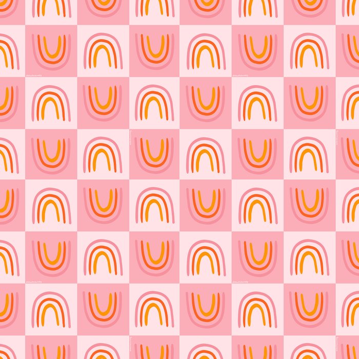 Rainbow Checkered Print Coffee Mug Gallery Image 2