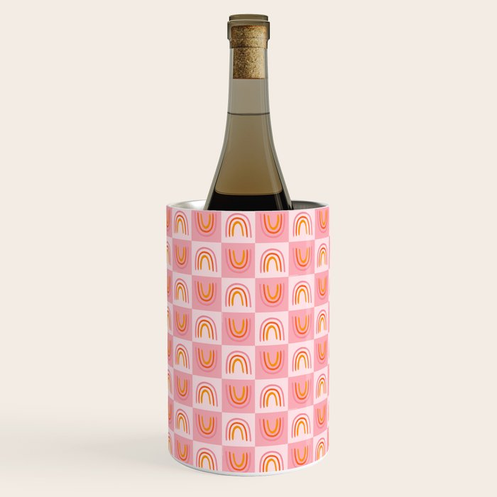 Rainbow Checkered Print Wine Chiller Gallery Image 3