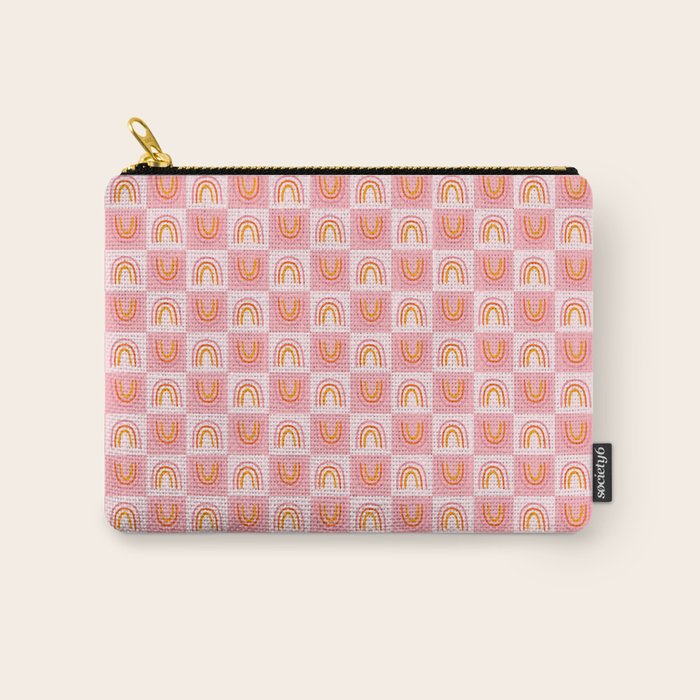Rainbow Checkered Print Carry All Pouch Gallery Image 1