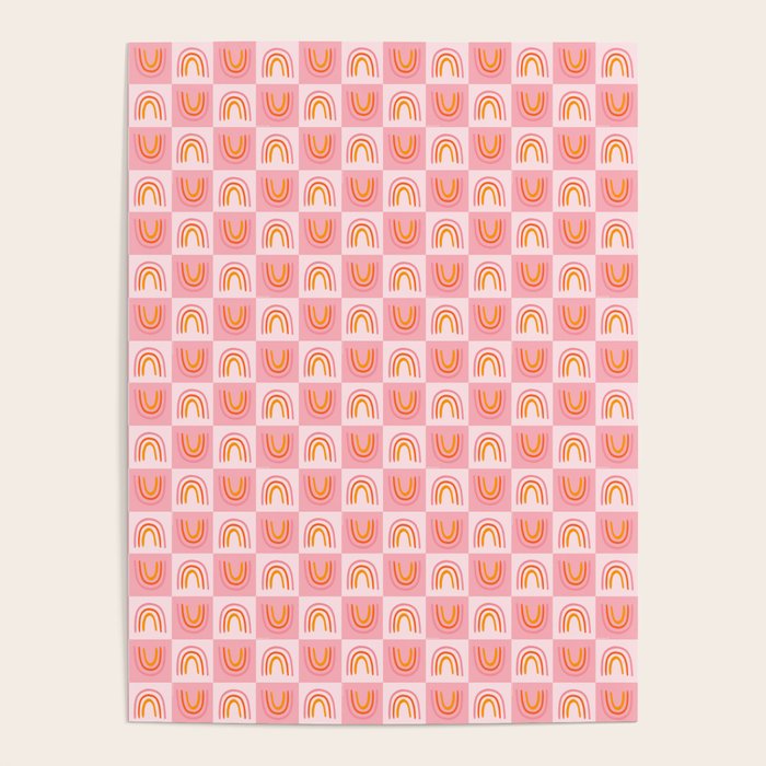 Rainbow Checkered Print Poster Gallery Image 4