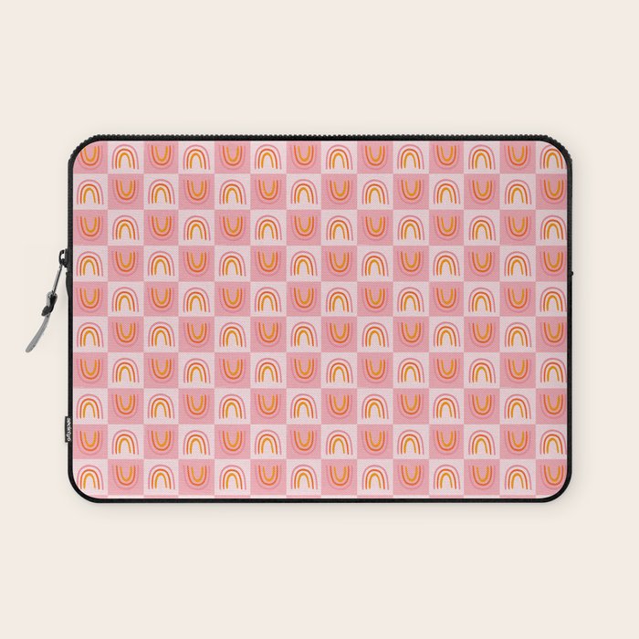 Rainbow Checkered Print Laptop Sleeve Gallery Image 1