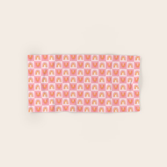Rainbow Checkered Print Bath Towel Gallery Image 1