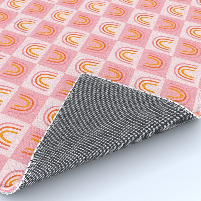 Rainbow Checkered Print Rug Gallery Image 4