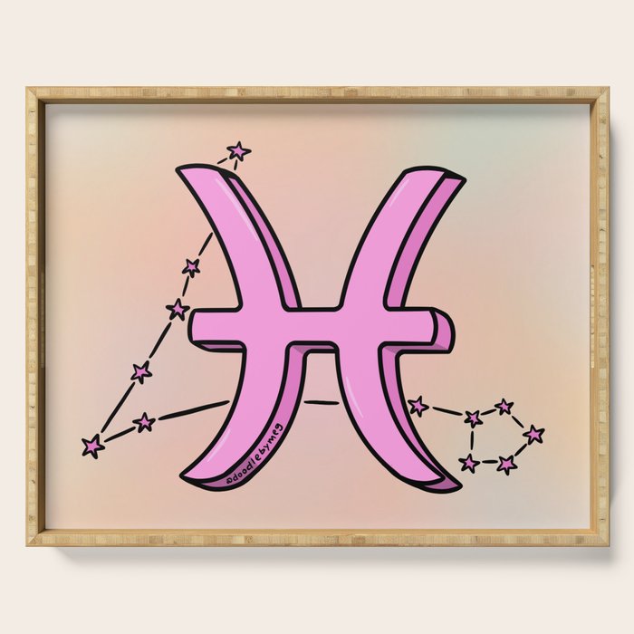 Pisces Symbol Serving Tray Gallery Image 1