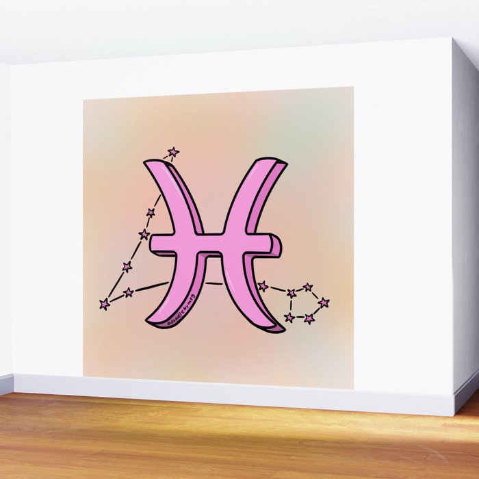Pisces Symbol Wall Mural Gallery Image 2