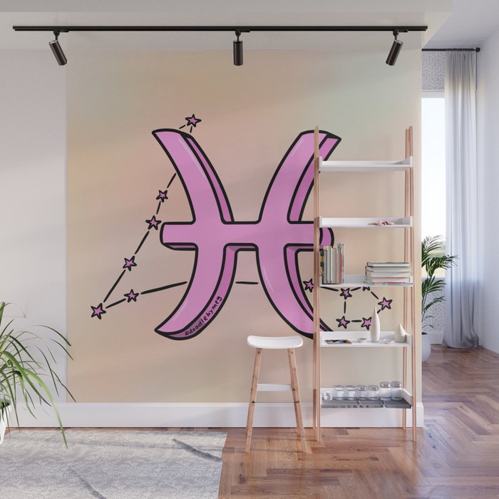 Pisces Symbol Wall Mural Gallery Image 1