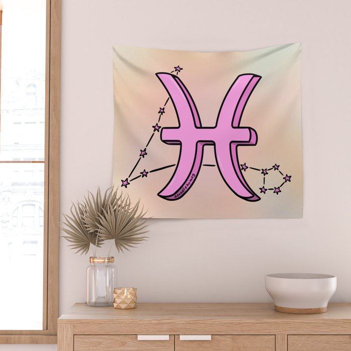 Pisces Symbol Wall Tapestry Gallery Image 2
