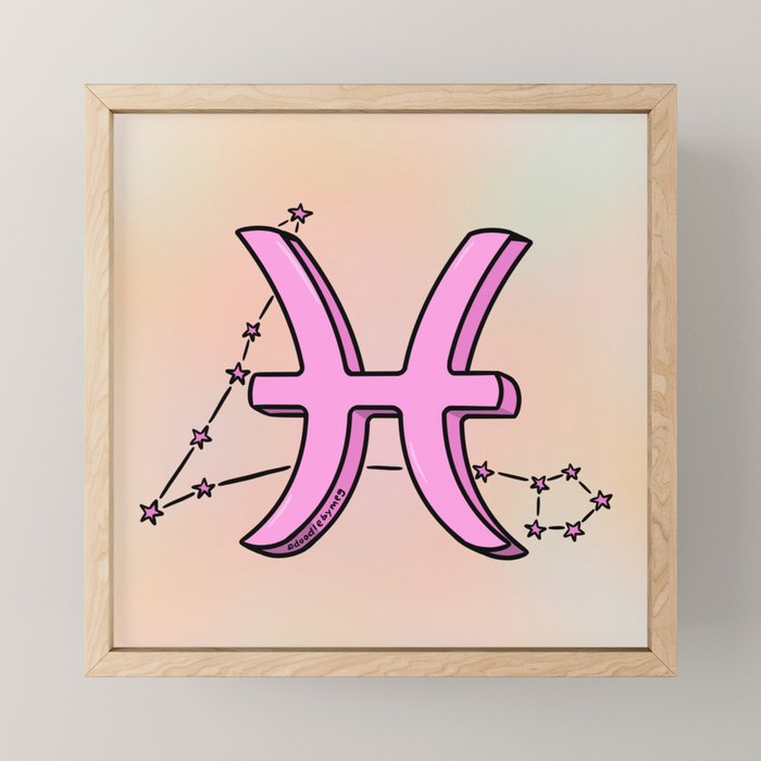 Pisces Symbol Mini Art Print Gallery Image 1
