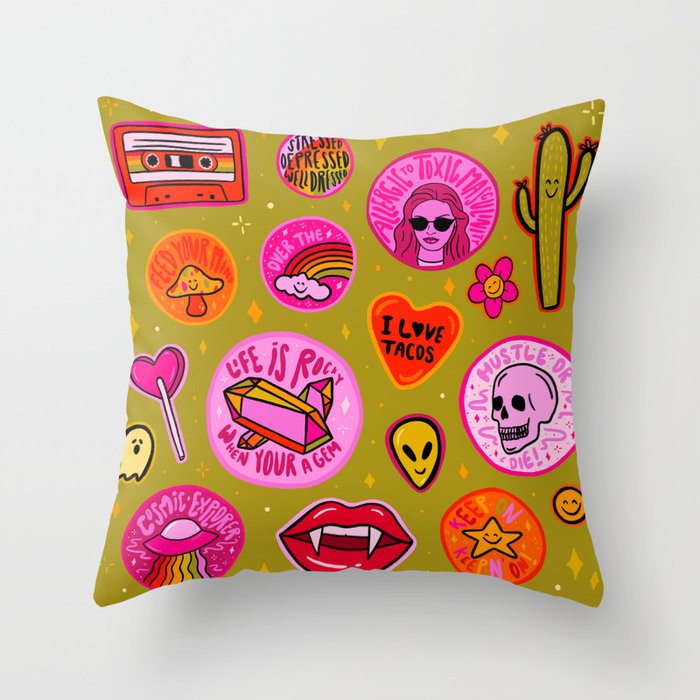 Patch Print Throw Pillow Gallery Image 6
