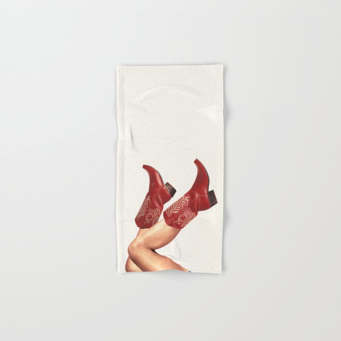 These Boots - Rouge Deep Red Bath Towel Gallery Image 1