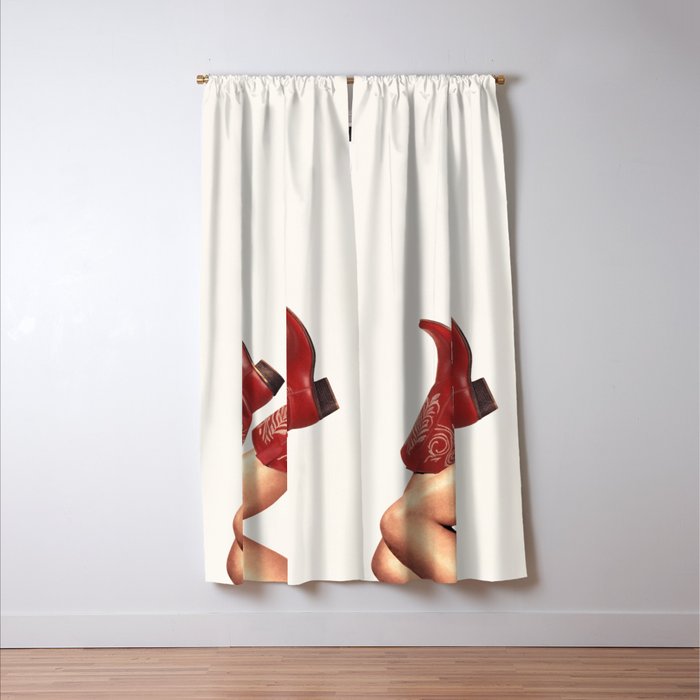 These Boots - Rouge Deep Red Window Curtain Gallery Image 3
