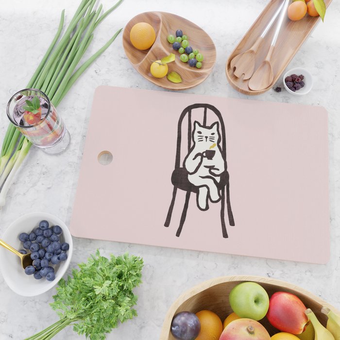 Tea time with cat Cutting Board Gallery Image 2
