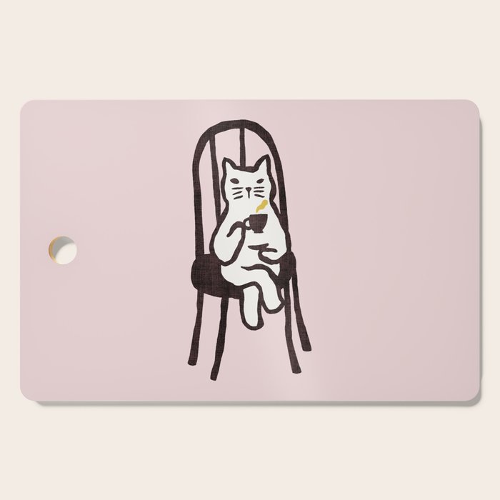 Tea time with cat Cutting Board Gallery Image 1
