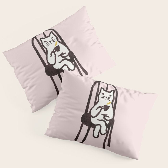 Tea time with cat Pillow Sham Gallery Image 3